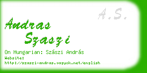 andras szaszi business card
