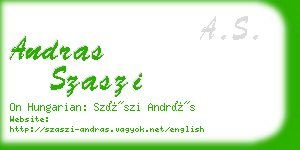 andras szaszi business card